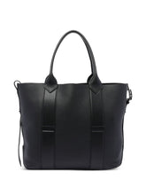 Hogan Pre Medium Calf Leather Script Tote Bag Black