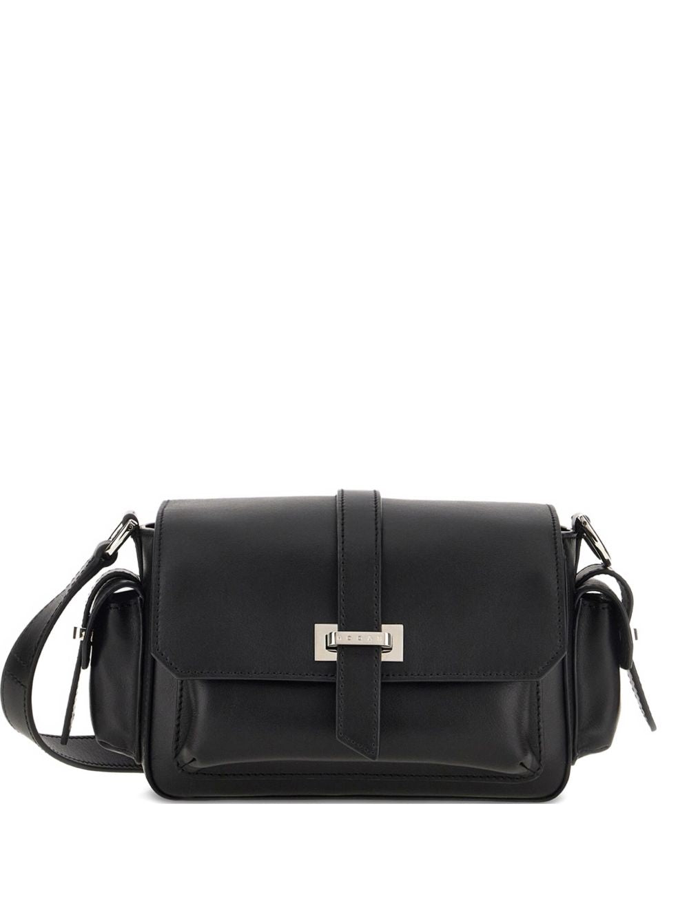 Hogan Pre Pre Flap Small Calfskin Shoulder Bag Black