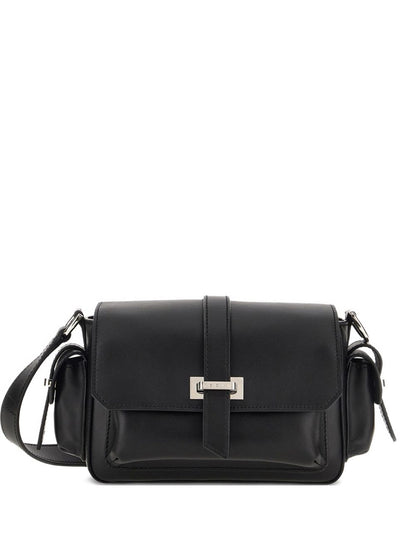 Hogan Pre Pre Flap Small Calfskin Shoulder Bag Black