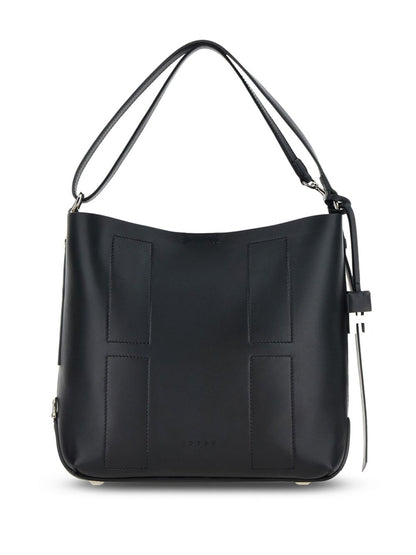 Hogan Pre Pre Hocket Small Leather Hobo Bag Black