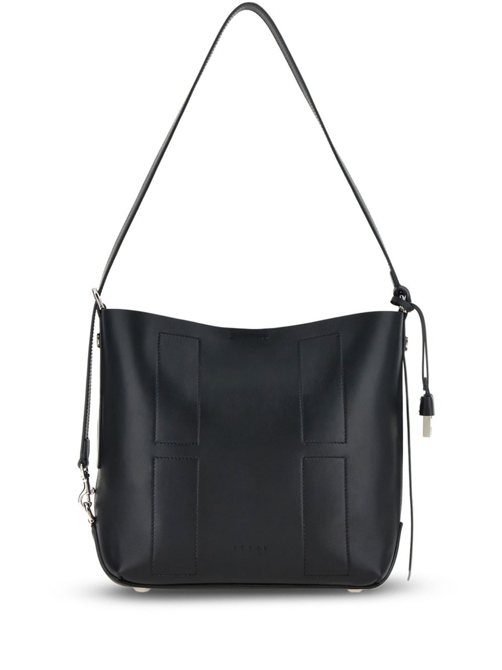 Hogan Pre Pre Hocket Small Leather Hobo Bag Black
