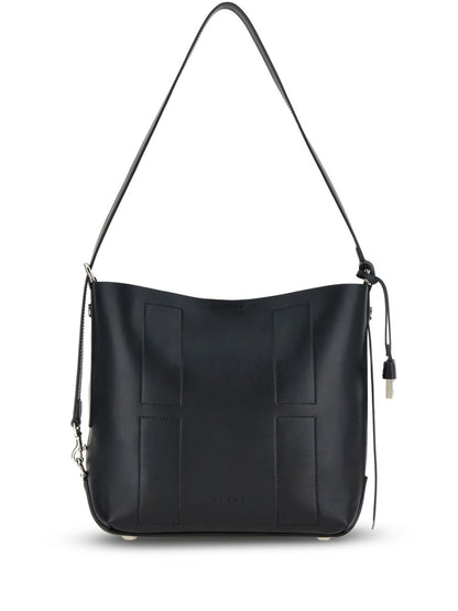 Hogan Pre Pre Hocket Small Leather Hobo Bag Black