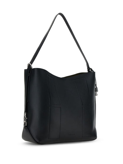 Hogan Pre Pre Hocket Medium Leather Hobo Bag Black