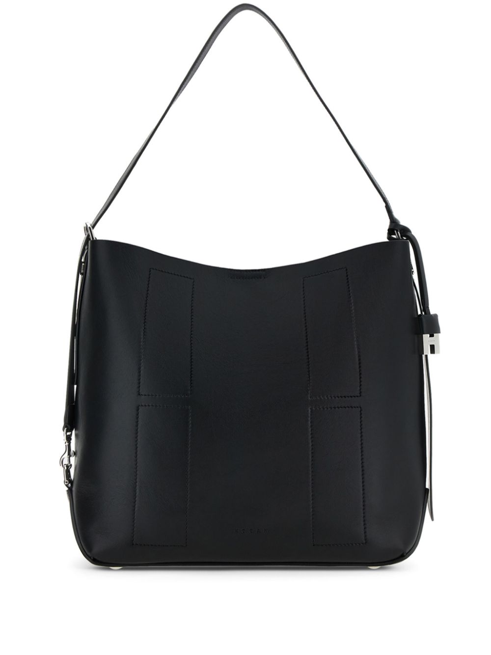 Hogan Pre Pre Hocket Medium Leather Hobo Bag Black