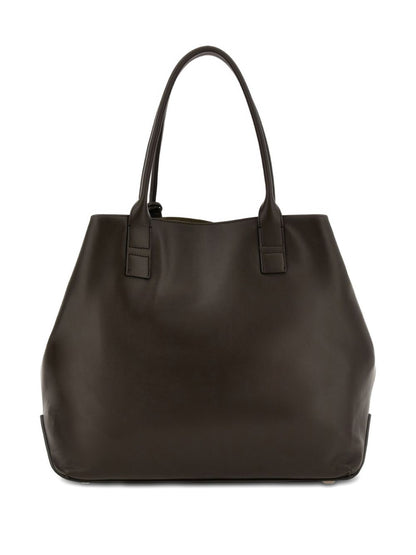 Hogan Pre Pre Script Medium Calfskin Tote Bag Dark Brown