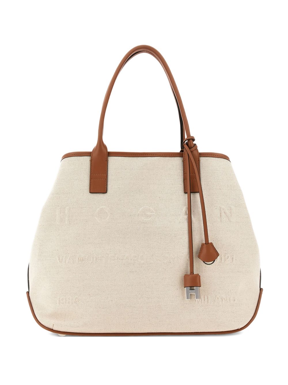 Hogan Pre Pre Script Medium Canvas Tote Bag Ivory