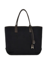 Hogan Pre Pre Script Medium Black Canvas Shopping Bag Black