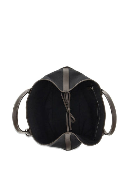 Hogan Pre Pre Script Medium Black Canvas Shopping Bag Black