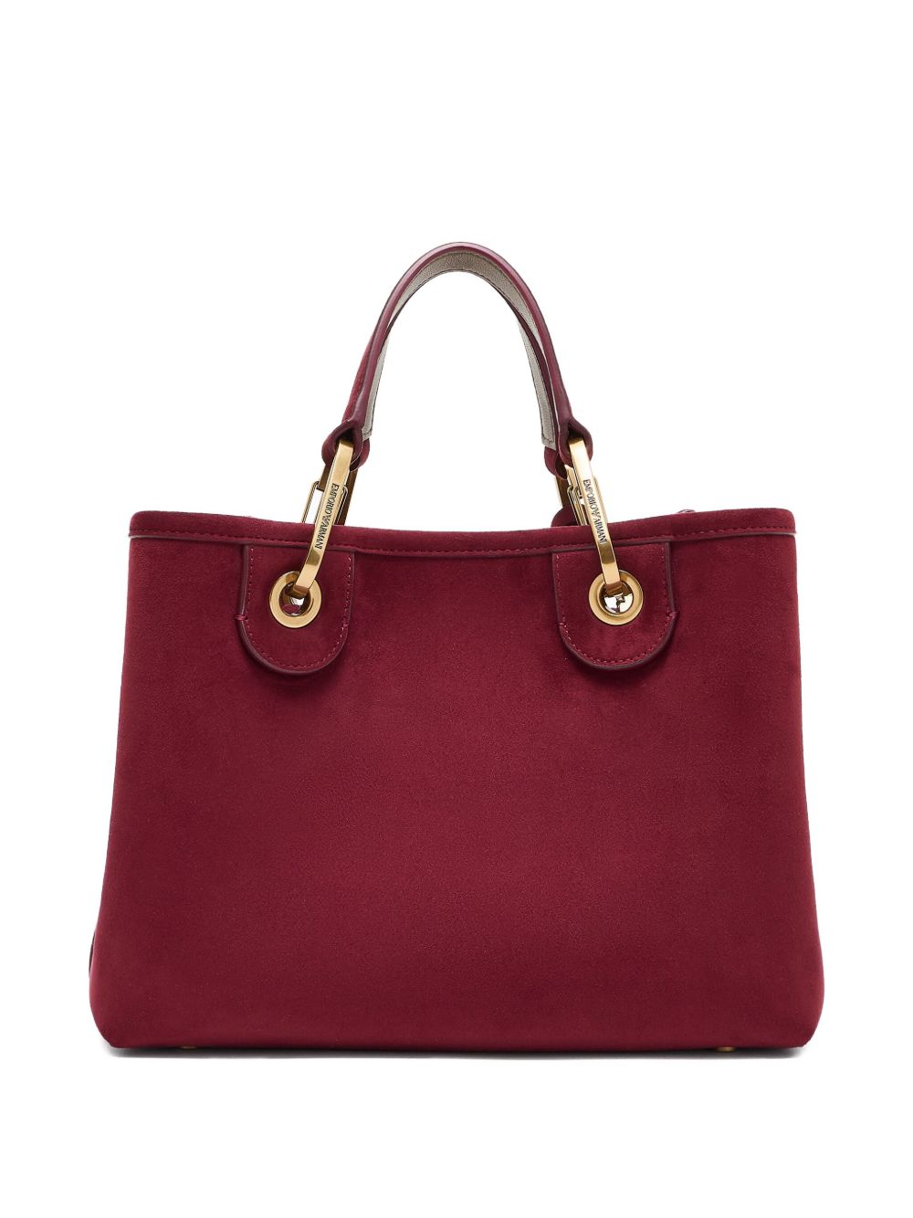 Emporio Armani MyEA Small Faux Suede Shopper Bag Bordeaux