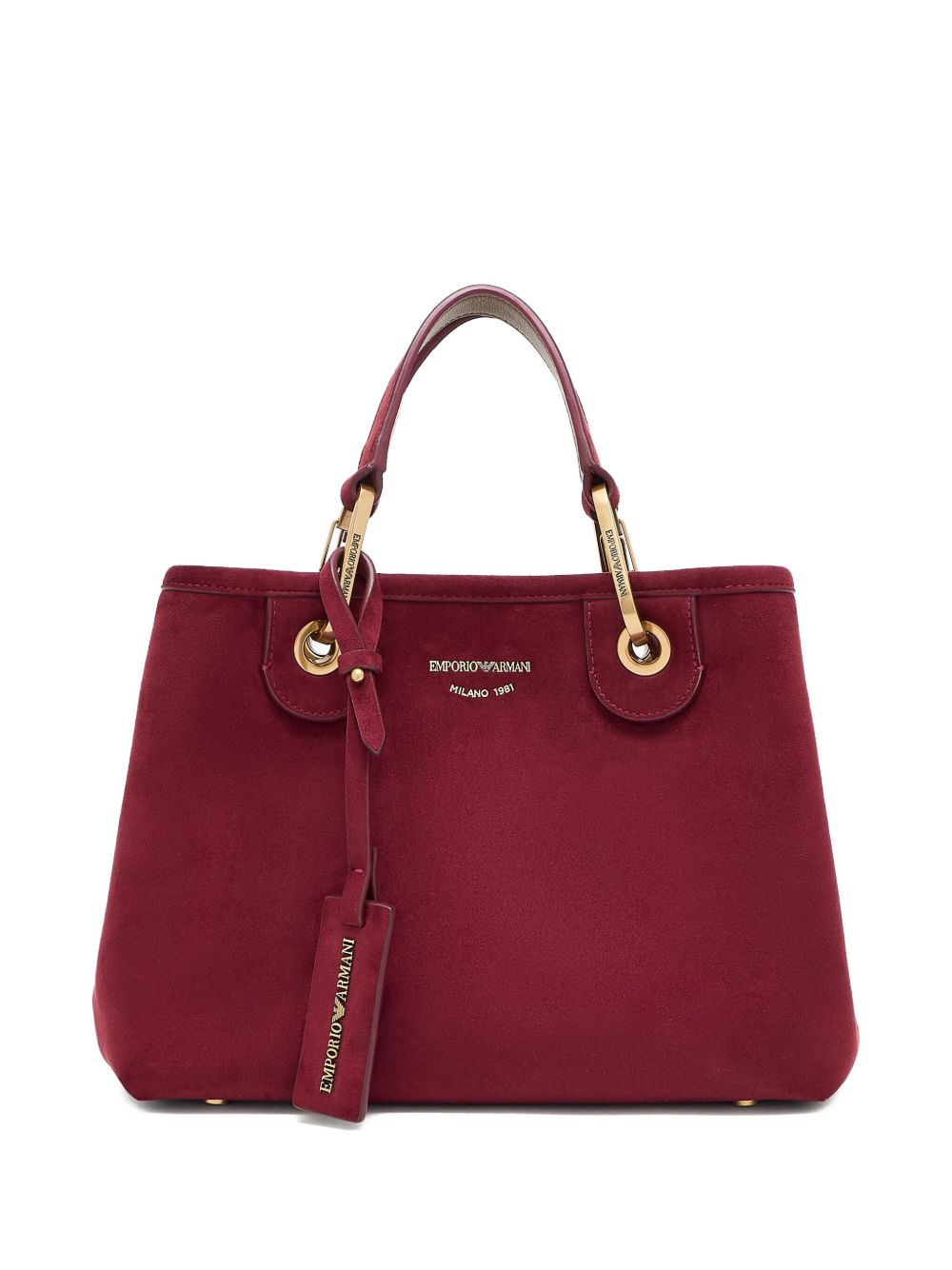 Emporio Armani MyEA Small Faux Suede Shopper Bag Bordeaux