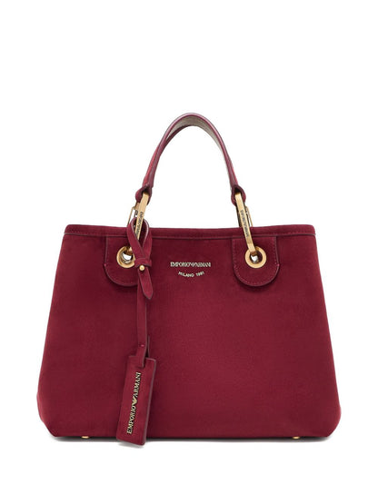 Emporio Armani MyEA Small Faux Suede Shopper Bag Bordeaux