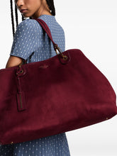Emporio Armani Large MyEA XL Suede Shopper Bag Bordeaux
