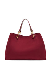 Emporio Armani Large MyEA XL Suede Shopper Bag Bordeaux
