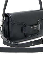 Emporio Armani Shoulder Bag with Buckle in Black Leather