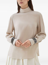 Brunello Cucinelli Silk-Blend Beige Top with Refined Detailing Beige
