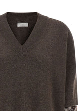Brunello Cucinelli V-Neck Silk-Cashmere Sweater Brown Brown