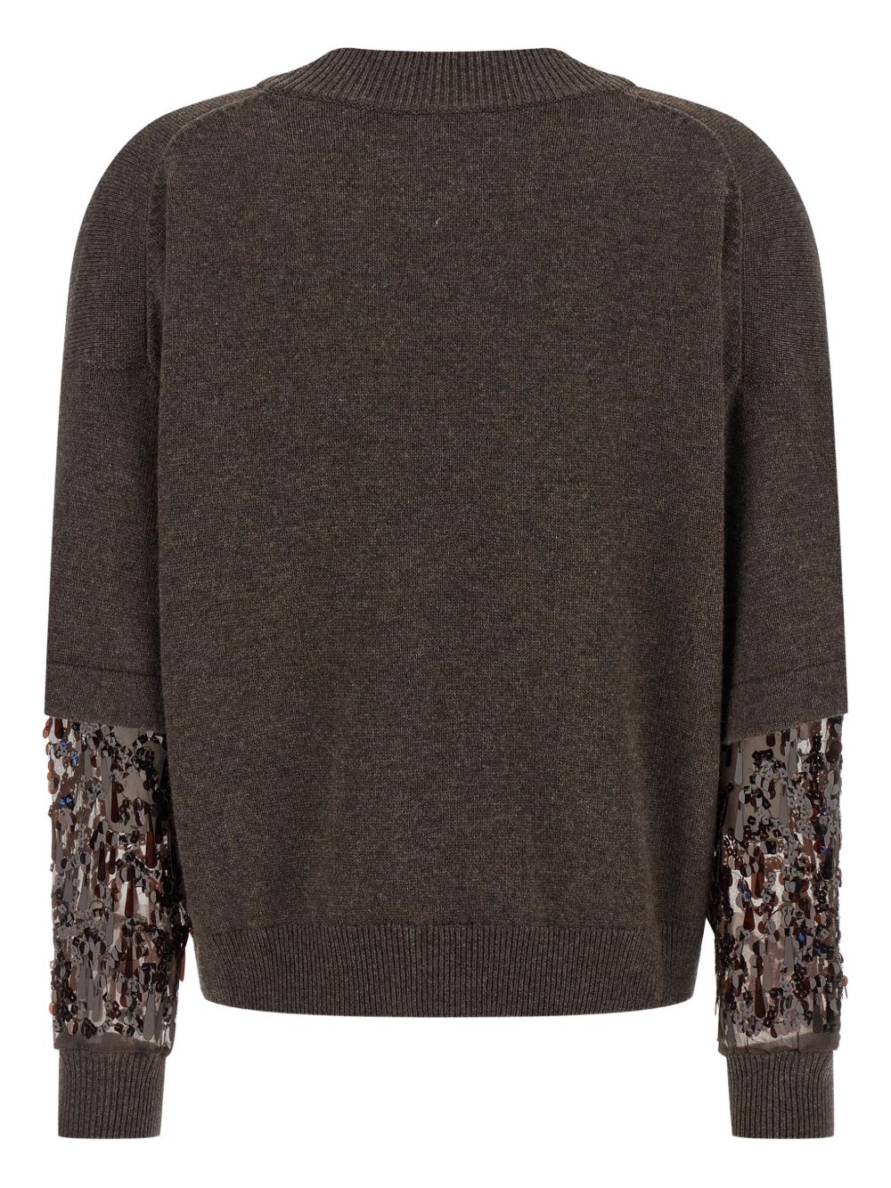 Brunello Cucinelli V-Neck Silk-Cashmere Sweater Brown Brown