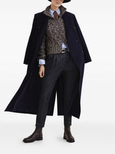 Brunello Cucinelli Wool Zipped Cardigan with Stand Collar Blue