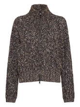 Brunello Cucinelli Wool Zipped Cardigan with Stand Collar Blue