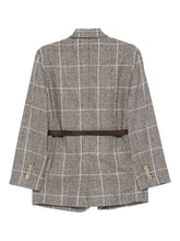 Brunello Cucinelli Checked Wool Belted Single-Breasted Jacket Brown brown