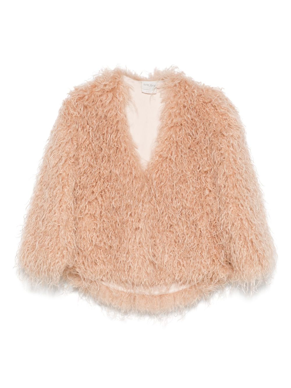 Forte Forte Long Powder Beige Coat with Concealed Fastening Powder