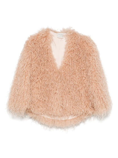 Forte Forte Long Powder Beige Coat with Concealed Fastening Powder