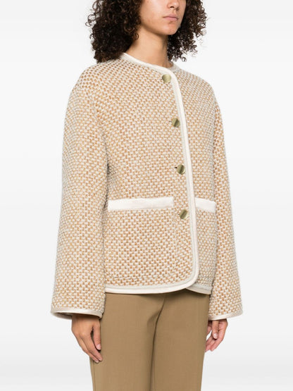Forte Forte Long Sleeves Tweed Jacket Beige