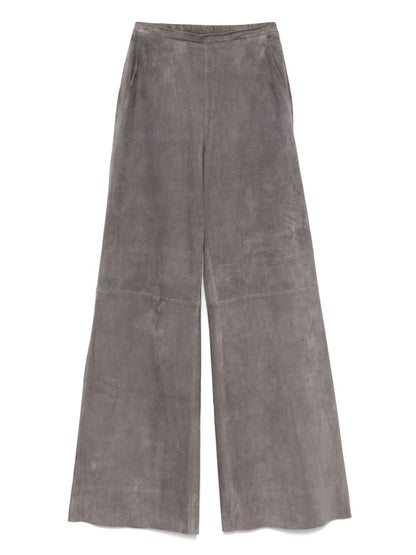 Forte Forte High-Waisted Calf Suede Leather Trousers Beige beige