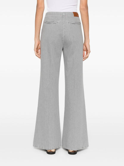 Forte Forte Flared Light Grey Five-Pocket Denim Jeans Grey