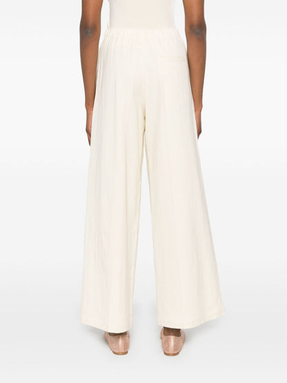 Forte Forte High-Waisted Cropped Trousers in Light Beige Beige