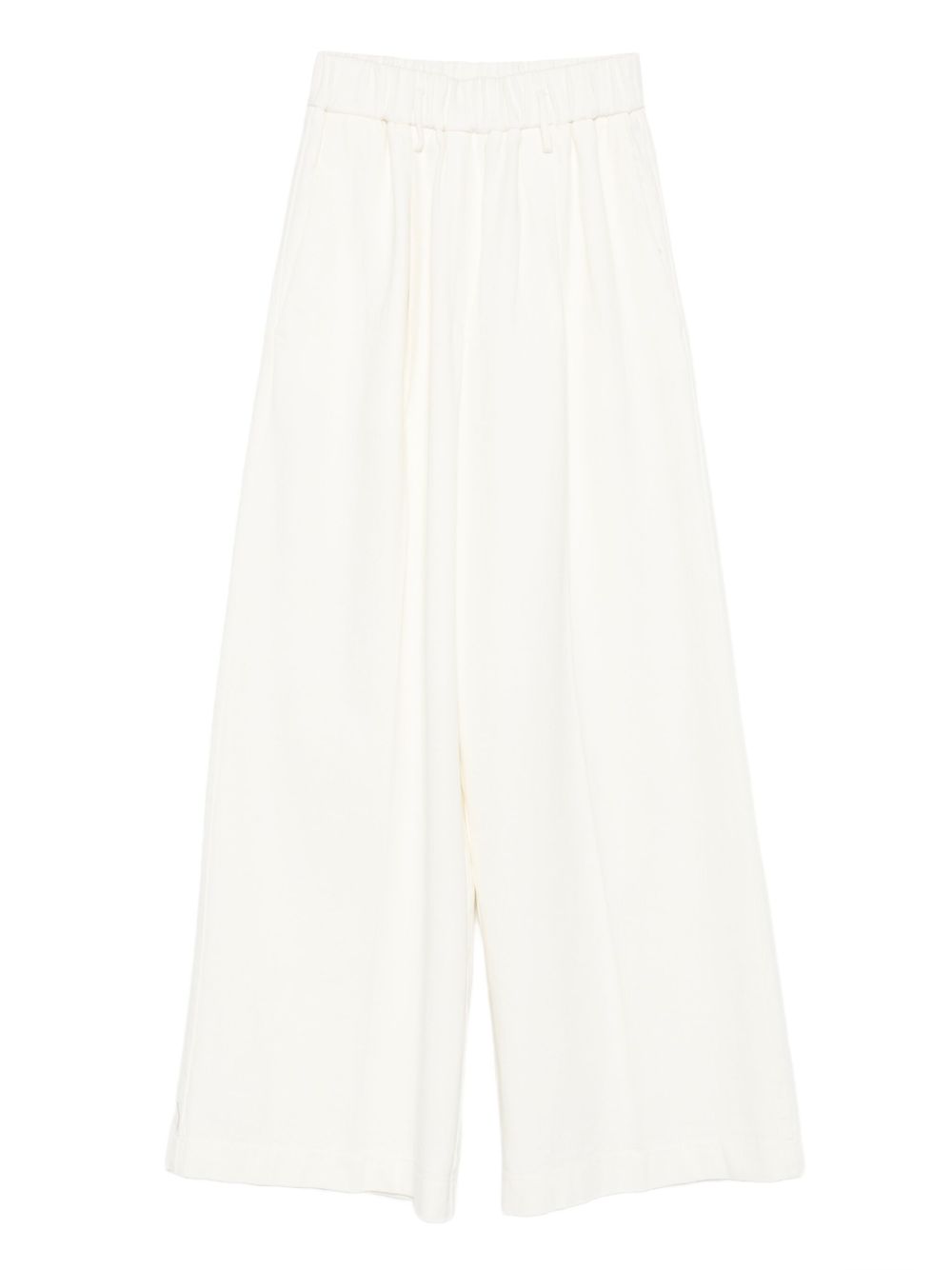 Forte Forte High-Rise Tailored Cotton-Blend Trousers Ivory