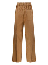 Forte Forte High-Waisted Gathered Cotton Trousers Light Brown