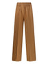 Forte Forte High-Waisted Gathered Cotton Trousers Light Brown