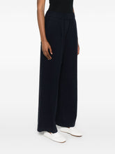 Forte Forte Navy Flared Cotton Trousers Blue