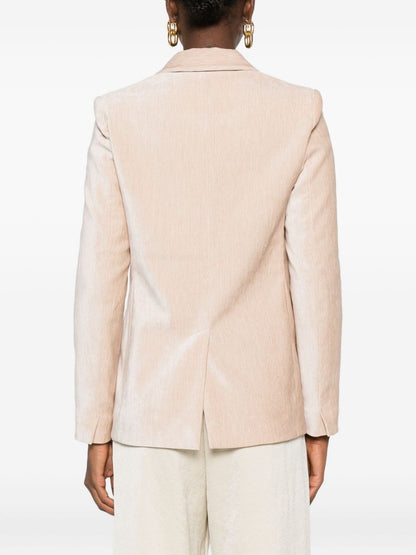 Forte Forte Velvet Double-Breasted Jacket Beige