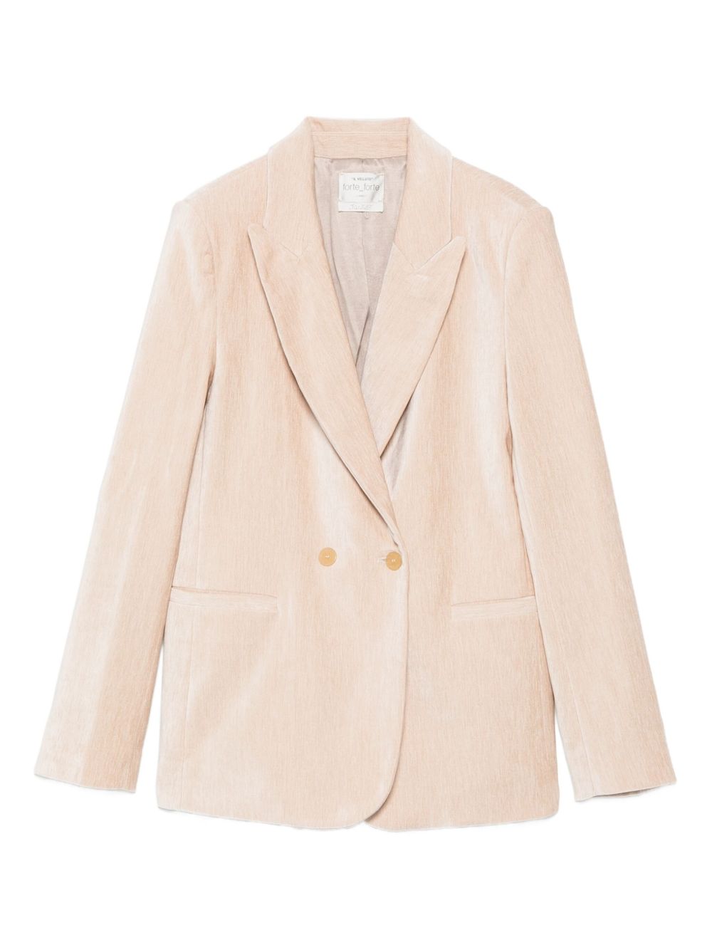 Forte Forte Velvet Double-Breasted Jacket Beige
