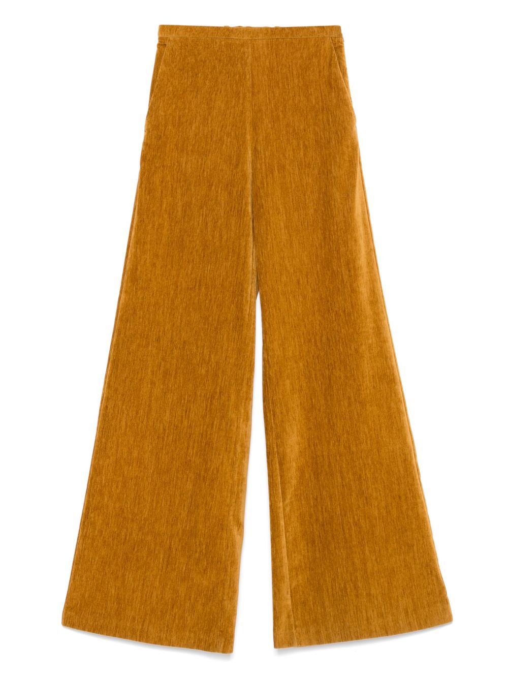 Forte Forte High-Waisted Flared Velvet Trousers Light Brown