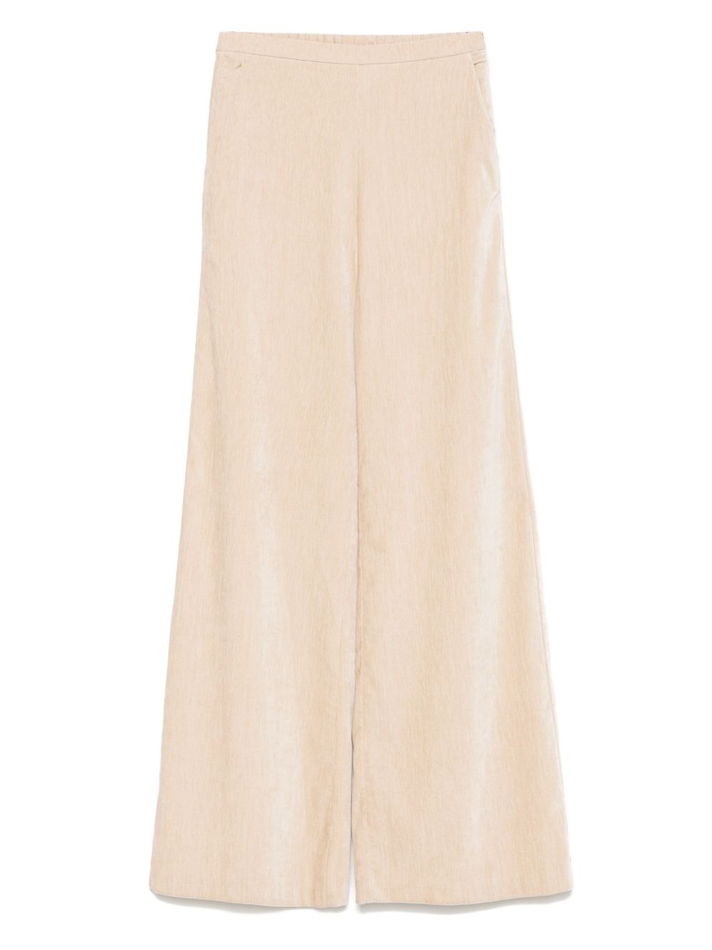 Forte Forte High-Waisted Flared Velvet Trousers Beige