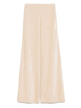 Forte Forte High-Waisted Flared Velvet Trousers Beige