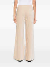 Forte Forte High-Waisted Flared Velvet Trousers Beige