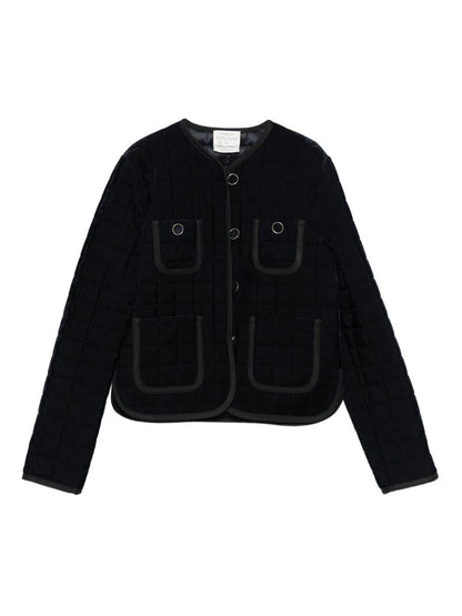 Forte Forte Quilted Matelassé Short Jacket Blue