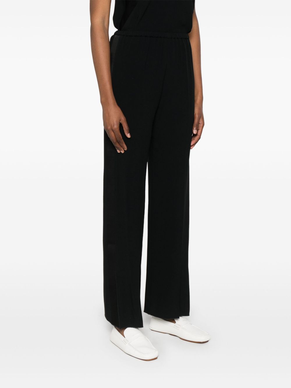 Forte Forte Flared Satin Smoking Trousers Black Black