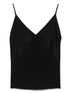 Forte Forte V-Neck Satin Sleeveless Top Black