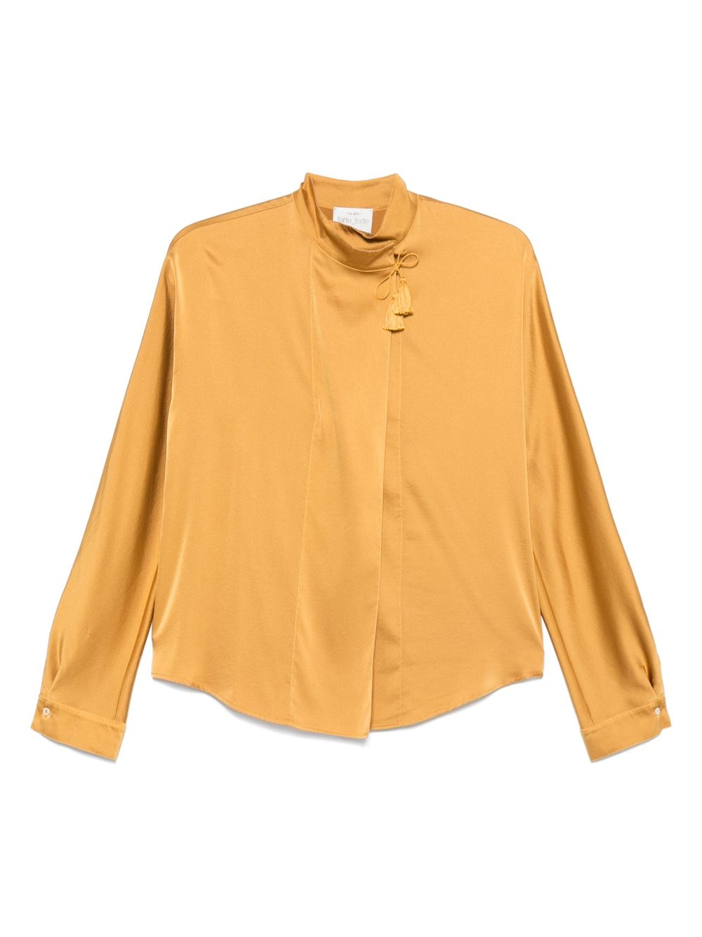 Forte Forte Curved Hem Silk Shirts amber yellow