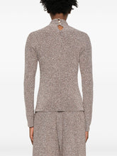 Forte Forte Lurex High-Neck Buttoned Sweater Powder powder