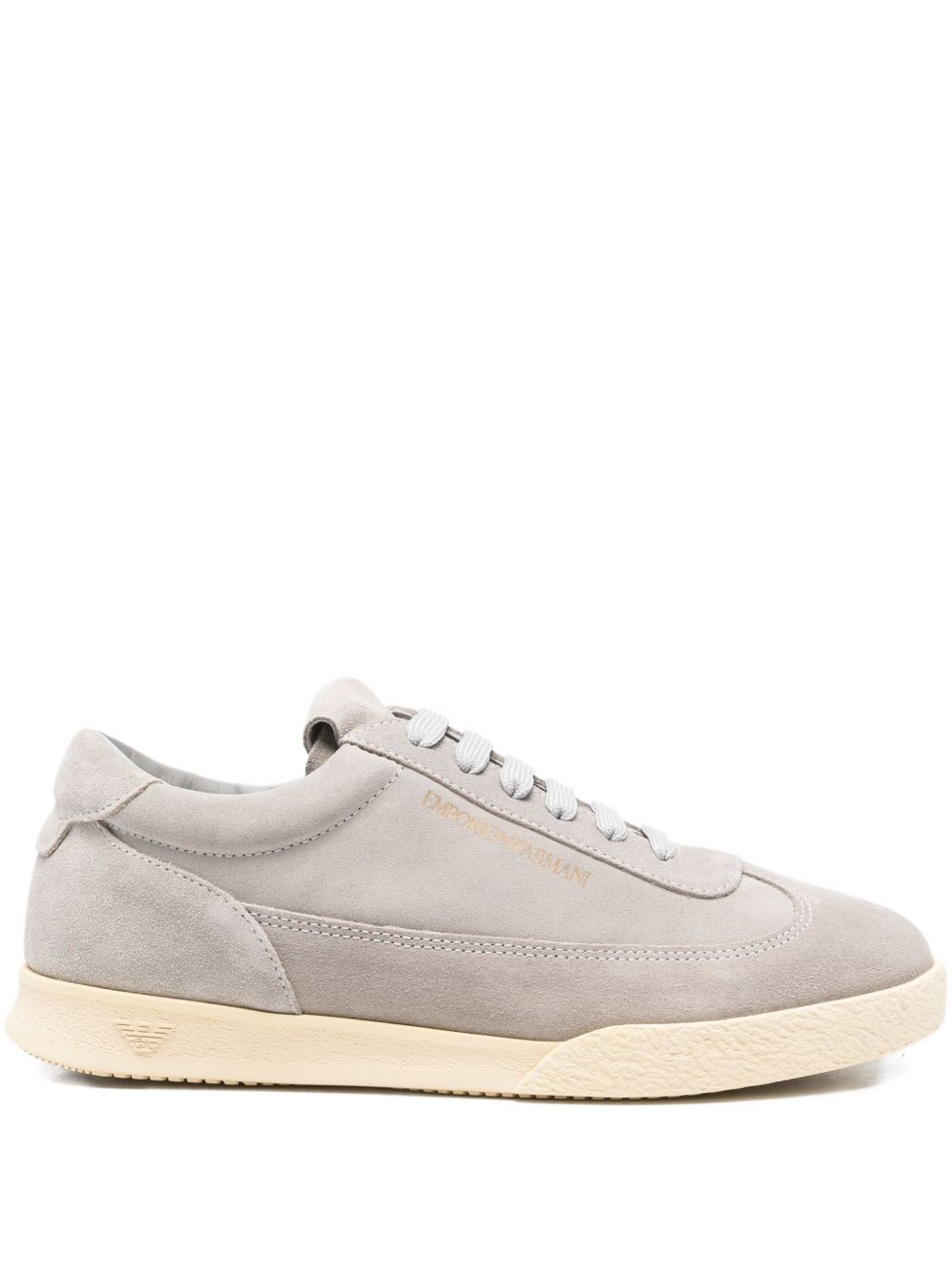 Emporio Armani Capsule Grey Suede Leather Low-Top Sneakers Grey