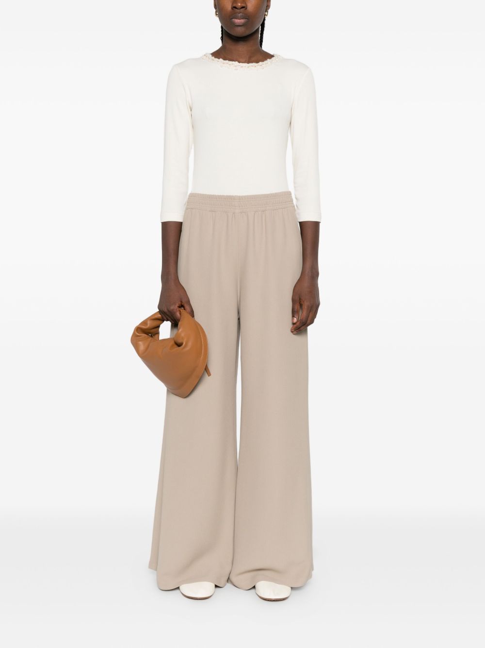 Fabiana Filippi White Silk-Blend Crewneck Sweater White