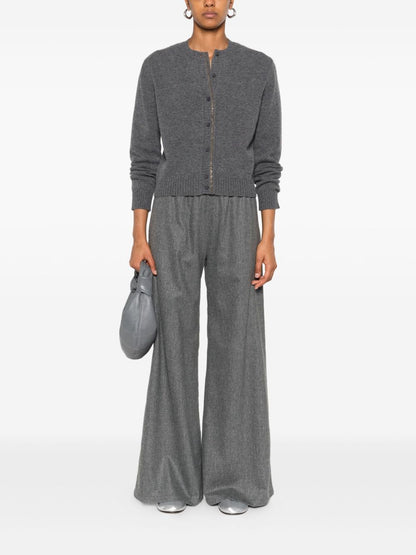 Fabiana Filippi Grey Wool-Blend Silk cardigan  Grey