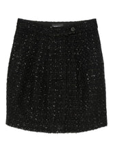 Emporio Armani Tweed Sequin-Embellished Mini Skirt Black