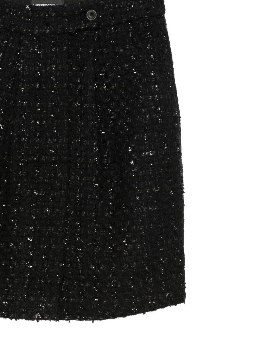 Emporio Armani Tweed Sequin-Embellished Mini Skirt Black